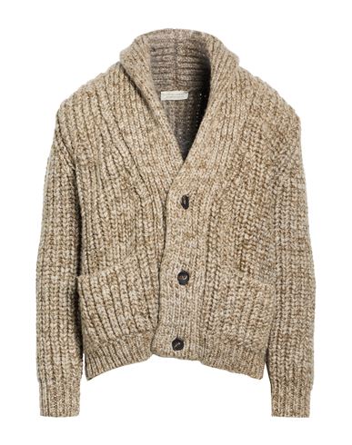 Man Cardigan Khaki Size 38 Virgin Wool