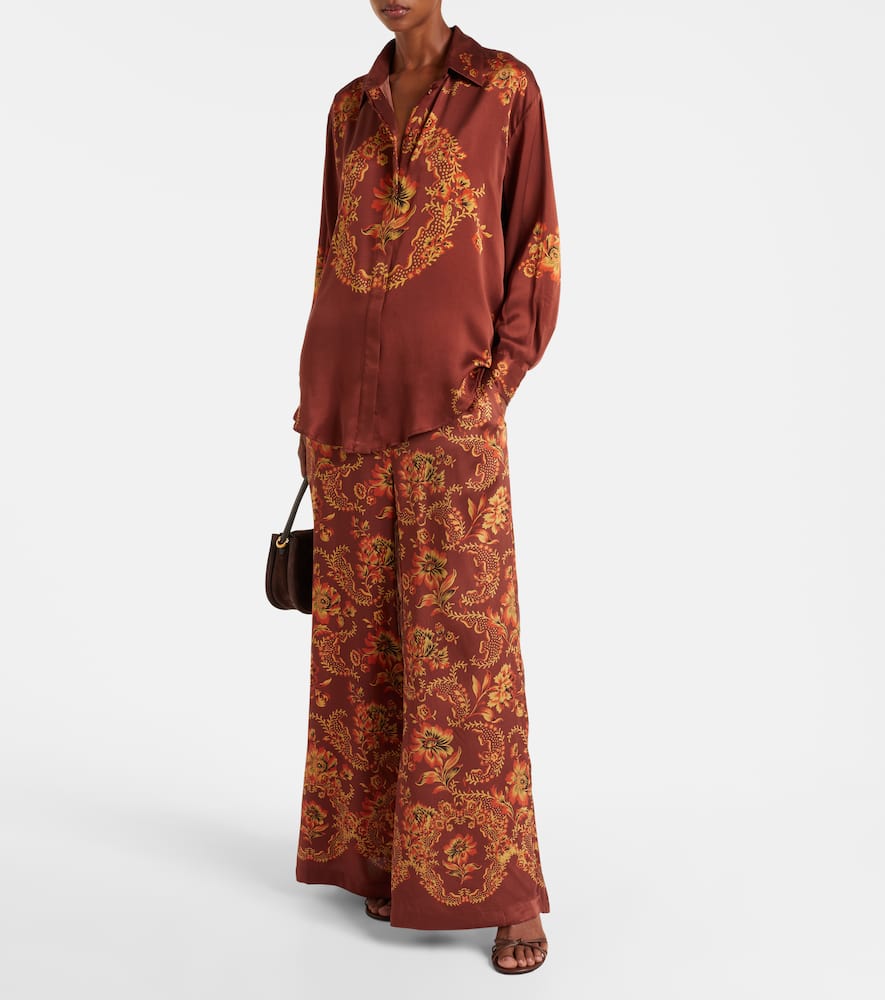 Alémais Seraphina printed silk satin shirt