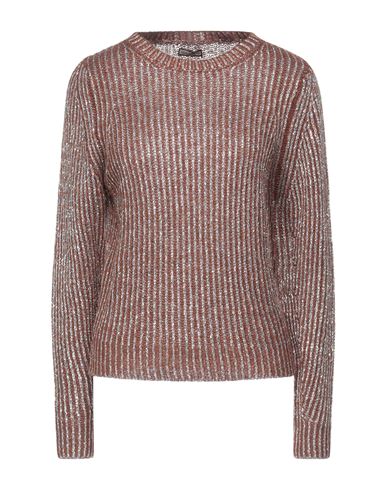 Malìparmi Woman Sweater Chocolate brown Size S Alpaca wool, Mohair wool, Viscose, Polyamide, Metallic fiber