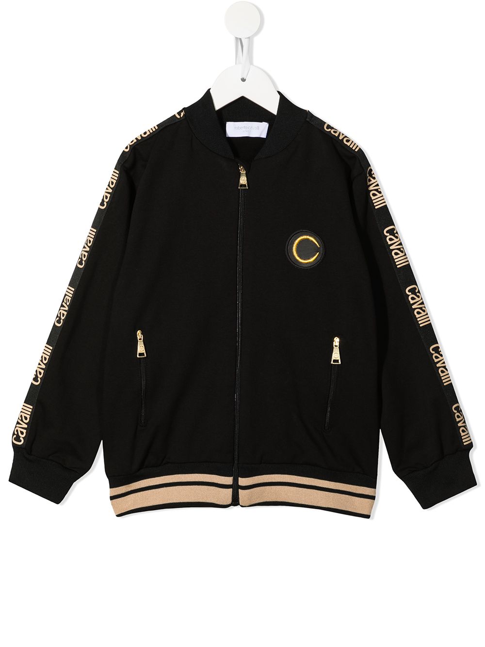 Logo-tape detail sweater - Black