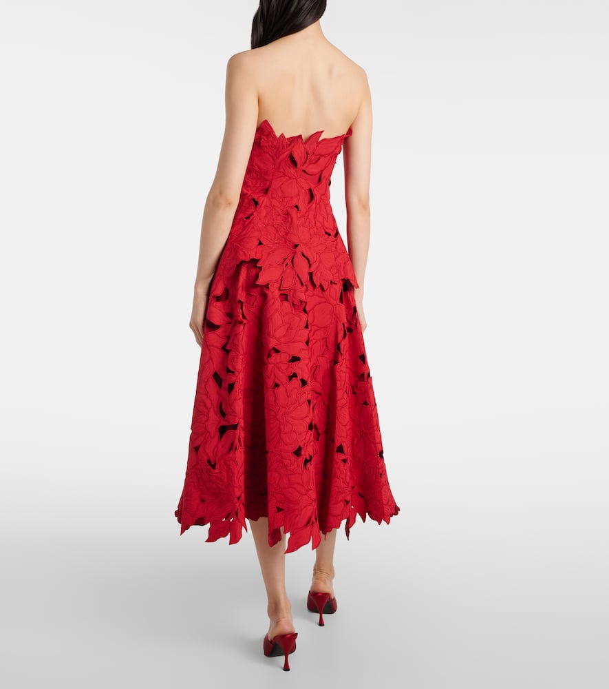 Audrey peplum lace midi dress