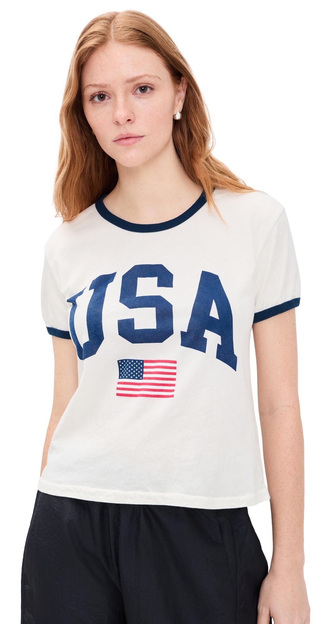 USA Flag Cotton Tee Awh/Nav