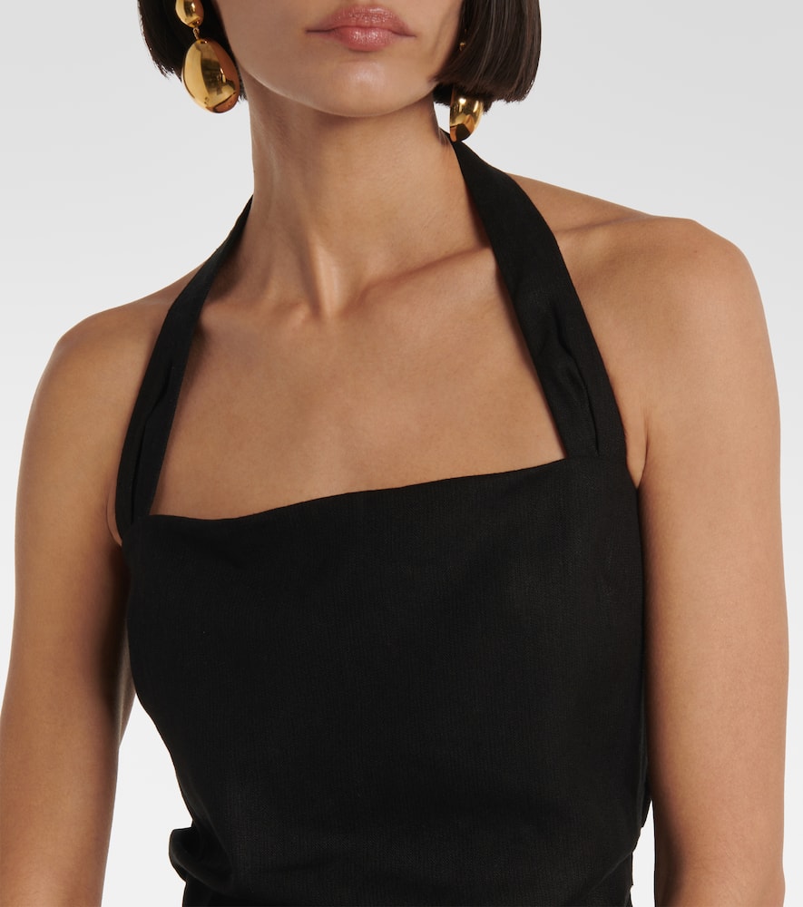 Dorian linen-blend top