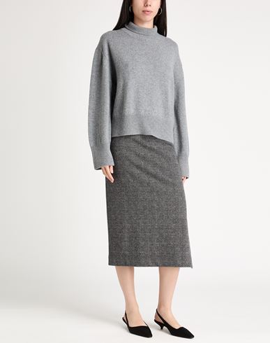 Woman Turtleneck Grey Size XL Cashmere