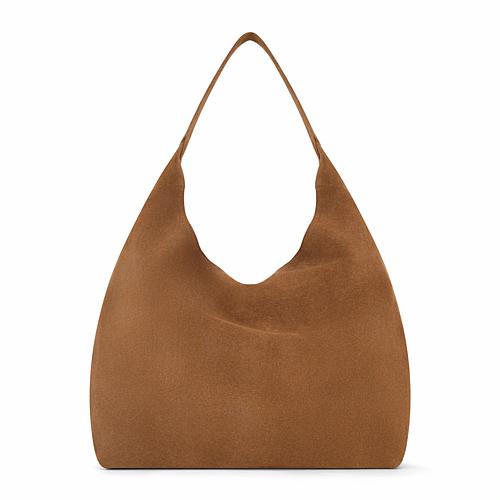 Get the Look Suede Leather Slouch Tote Bag