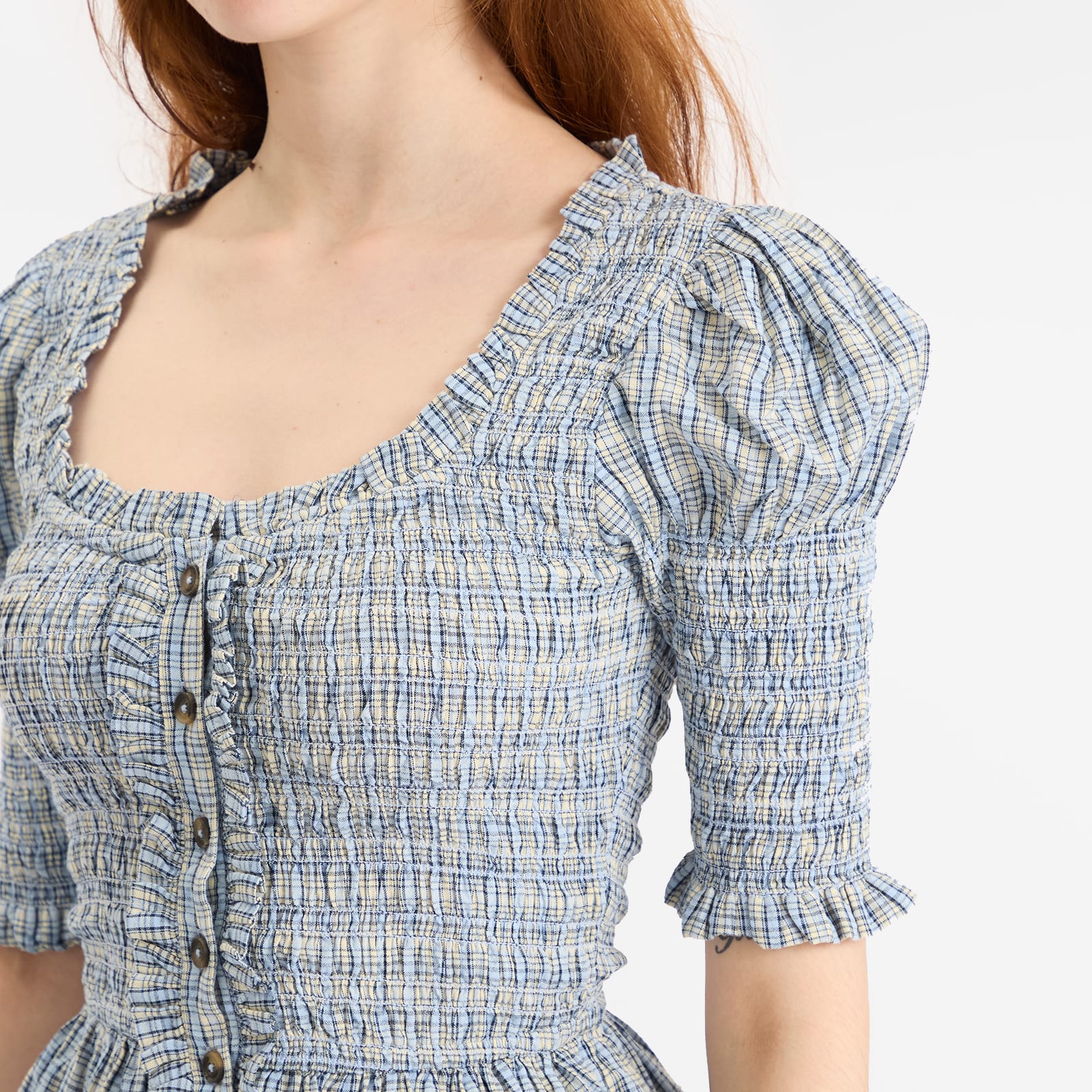 Women's Mansi Shirred Blouse Cloudy