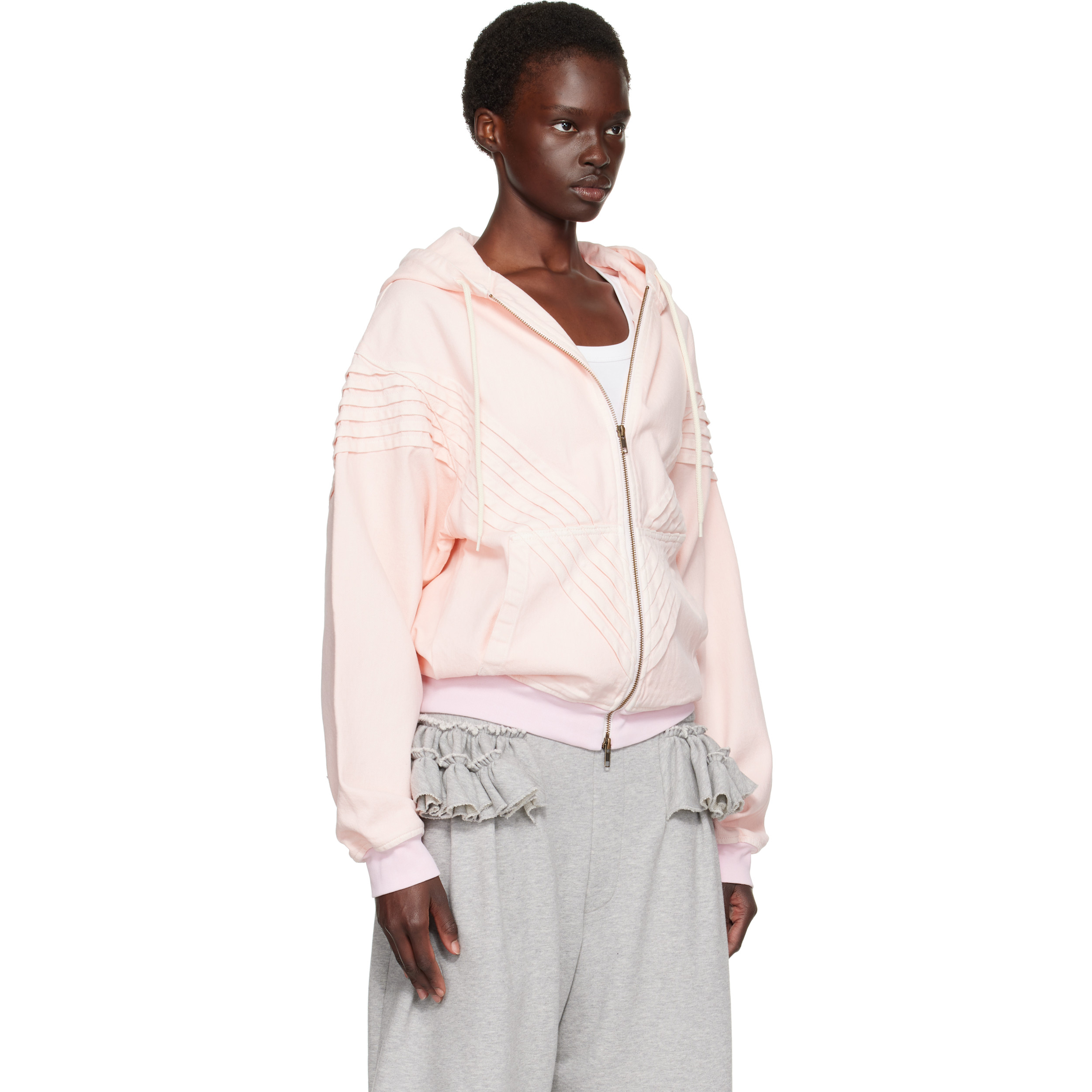 Pink Chevron Hooded Jacket