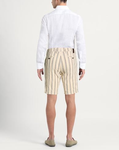 Man Shorts & Bermuda Shorts Beige Size 33 Cotton, Linen, Elastane