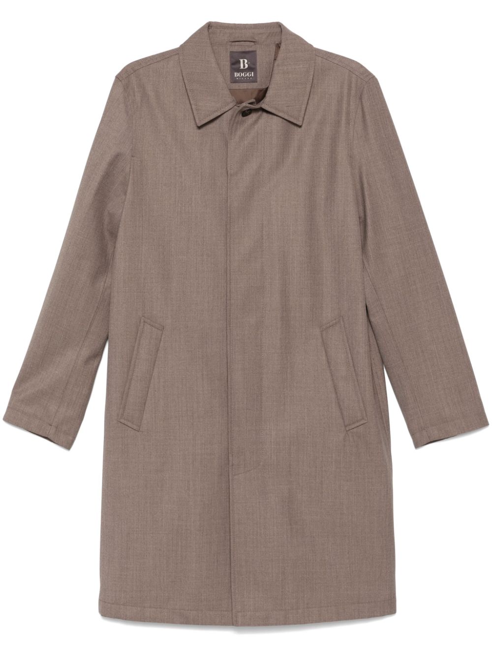 Mélange-effect coat - Brown