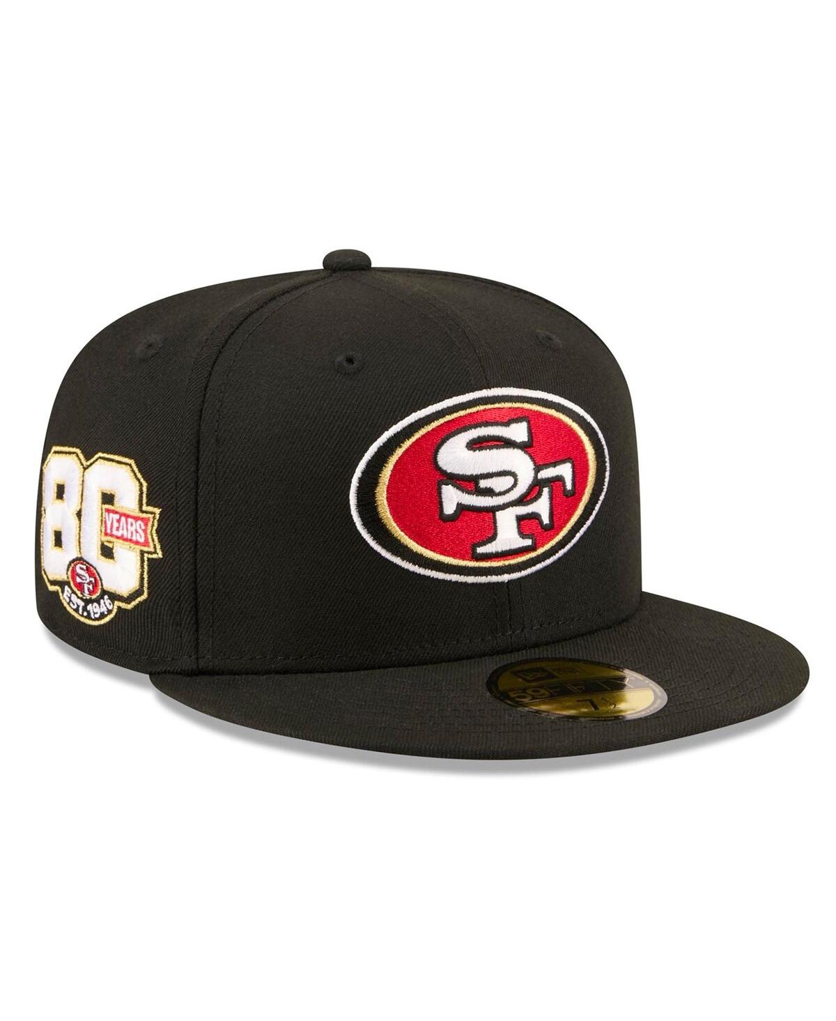 Men's Black San Francisco 49ers 80th Anniversary 59FIFTY Fitted Hat - Black