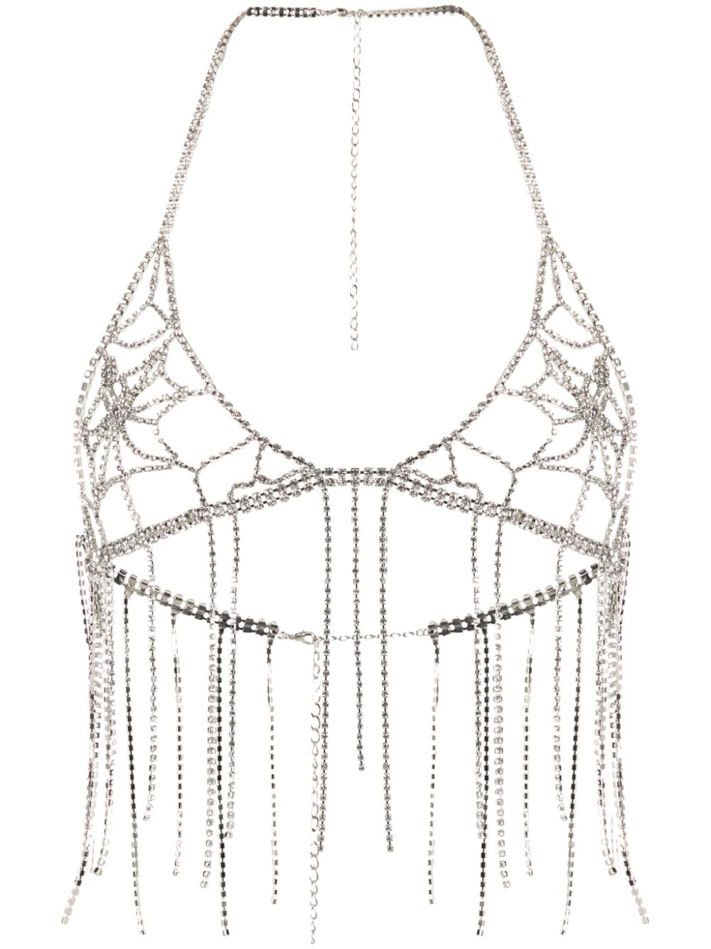 Crystal-embellished triangle-cup top - Silver