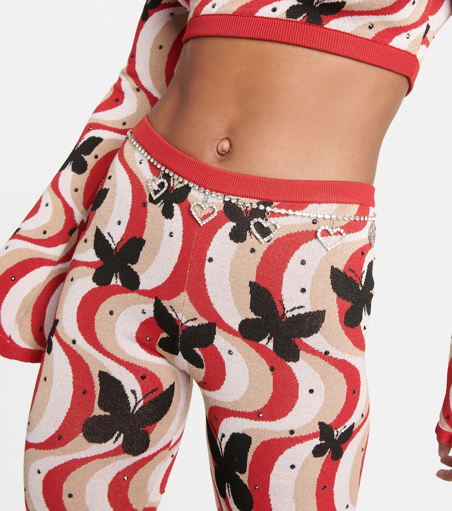 Printed high-rise flare pants