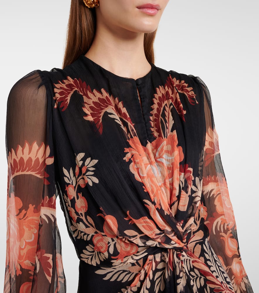 Floral silk midi dress