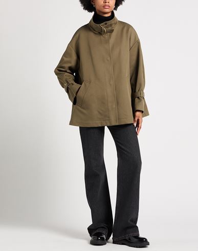 Woman Coat Military green Size 6 Polyester, Cotton, Silk