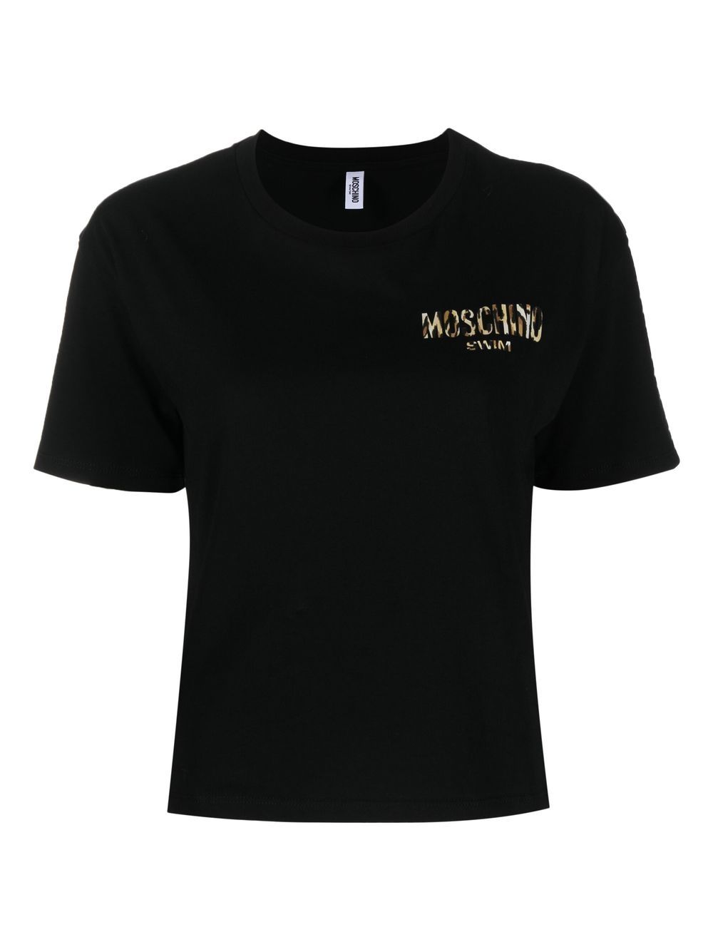 Leopard-print logo T-shirt - Black