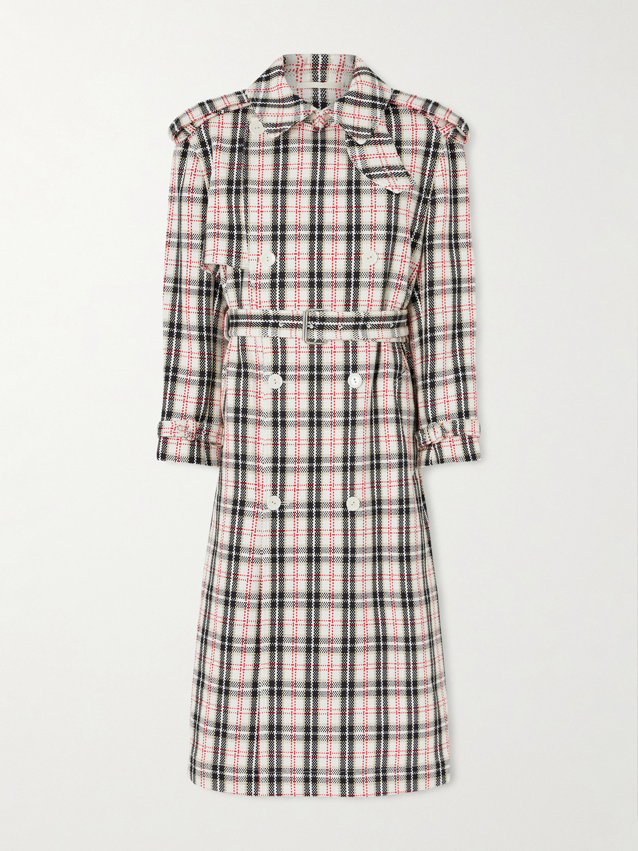 S. S. Daley - Eve Belted Double-breasted Checked Cotton-blend Tweed Trench Coat - Multi