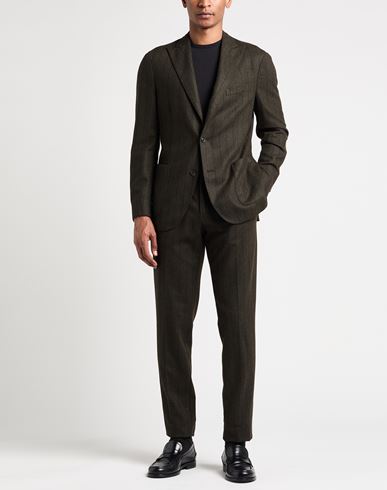 Man Suit Military green Size 46 Virgin Wool