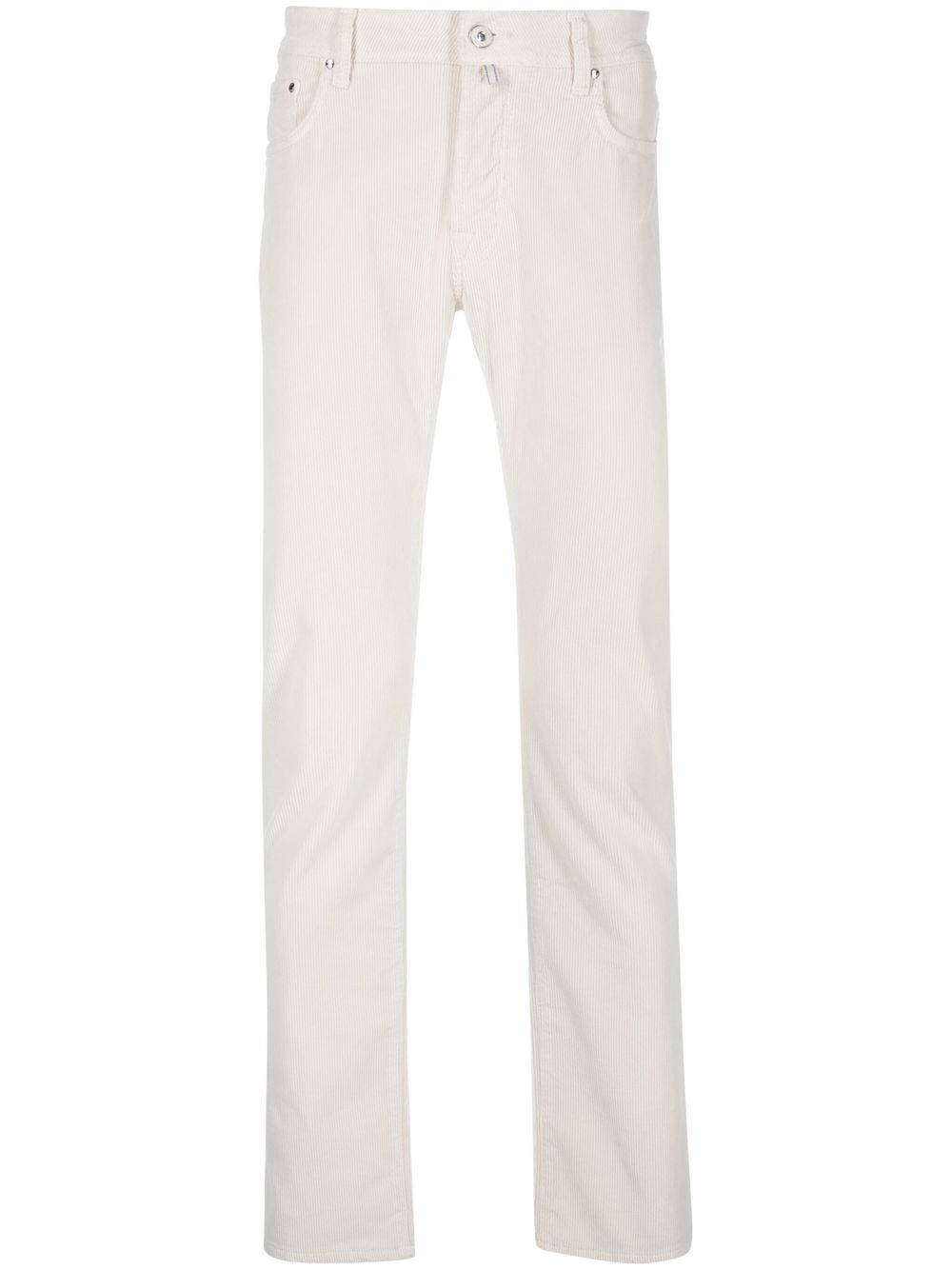 Mid-rise straight-leg trousers - Neutrals
