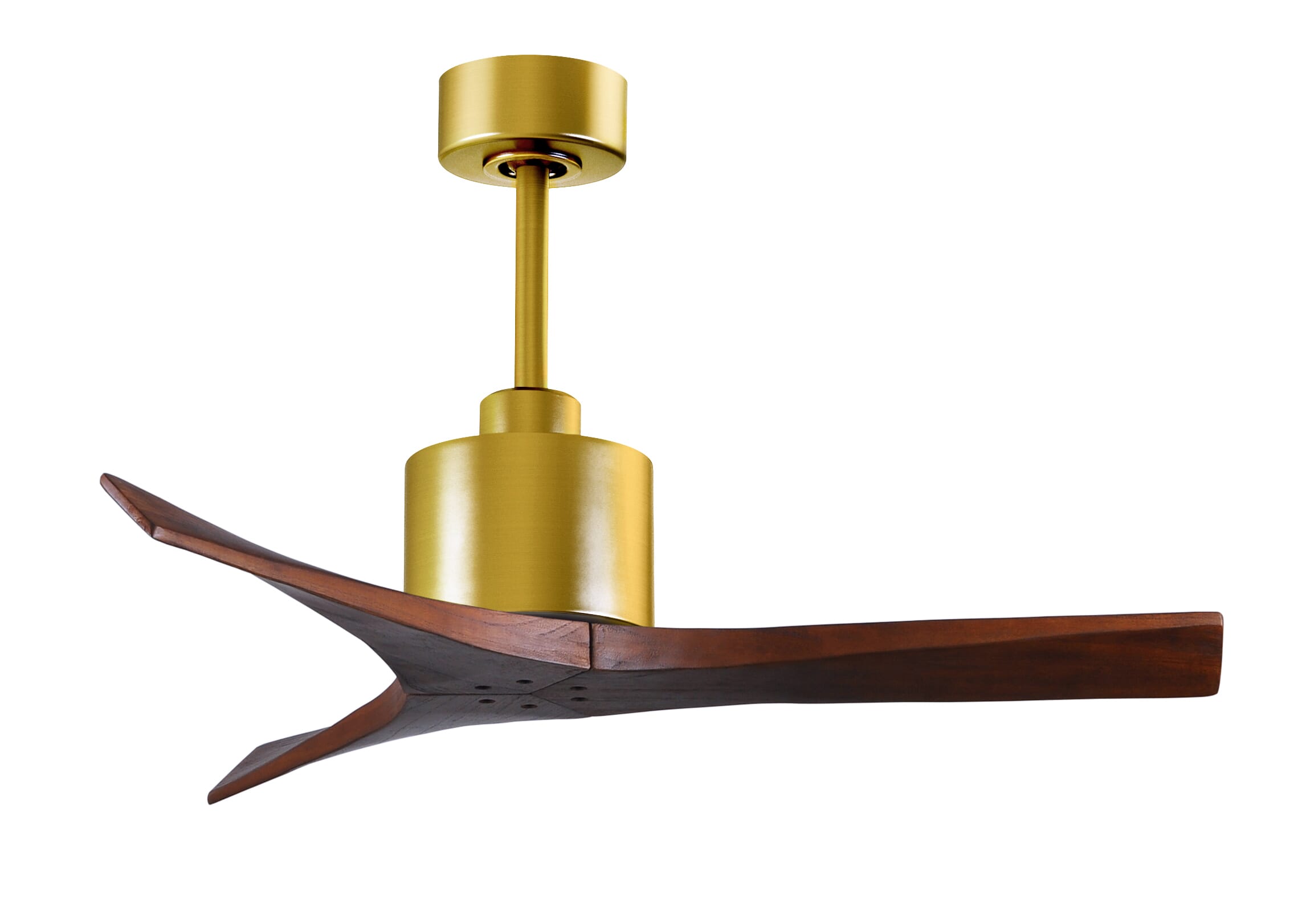 Mollywood 6-Speed Ceiling Fan in Brushed Brass with Walnut blade