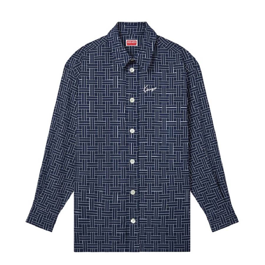 Embroidered Logo Check Pattern Shirt