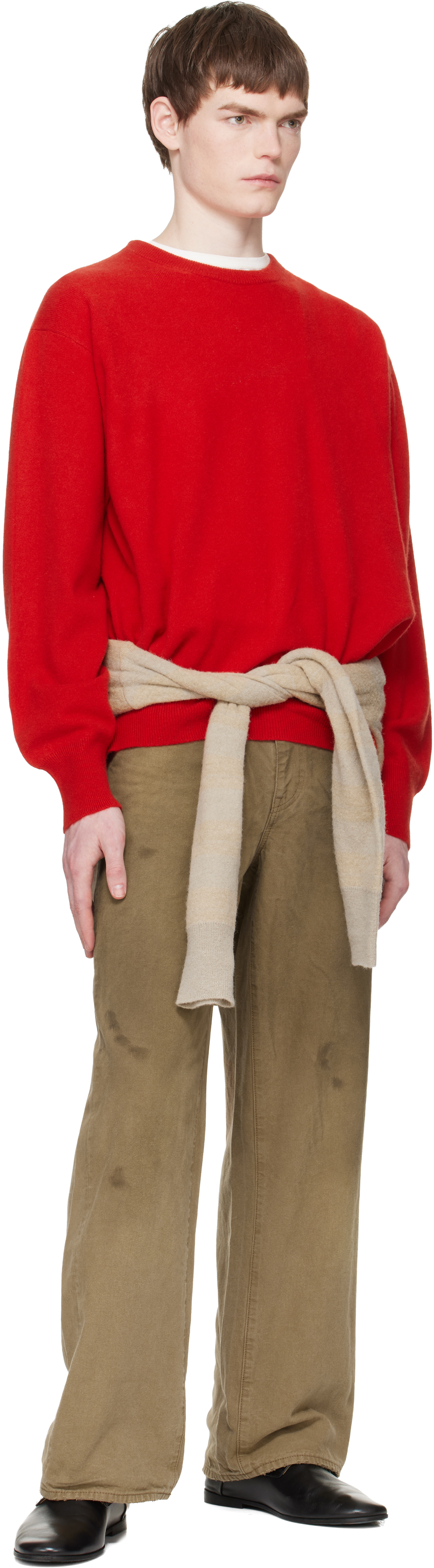 Khaki Sulfur Dyed Oxford Vintage Wide Trousers
