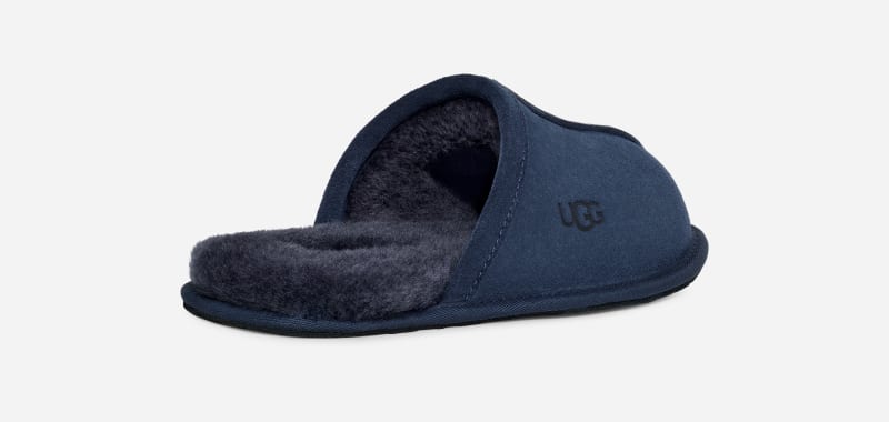 ® Men's Scuff Sheepskin Backless Slipper in Deep Ocean