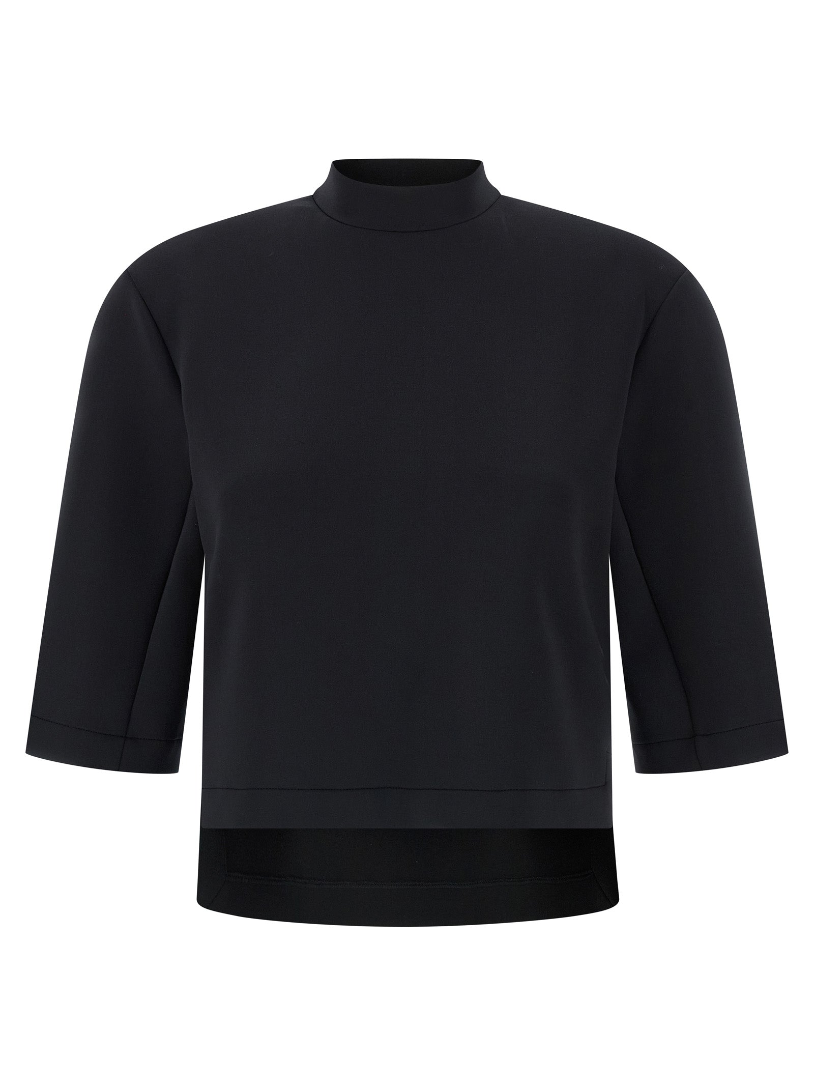 Scuba-Effect Cotton-Blend Sweatshirt — Black