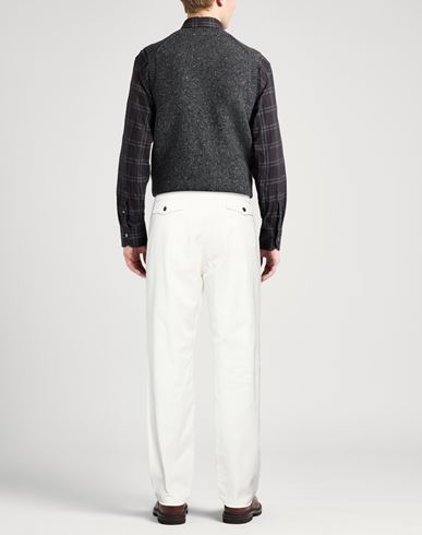 Man Pants White Size 38 Cotton, Elastane