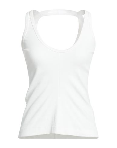 Woman Top White Size M Cotton, Elastane