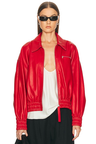 Jil Sander Bomber Jacket in Red - Red. 38 also