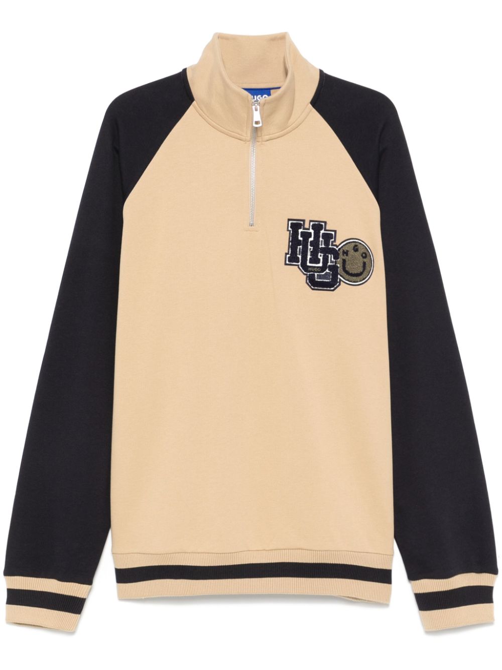 Logo-patch cotton sweatshirt - Neutrals
