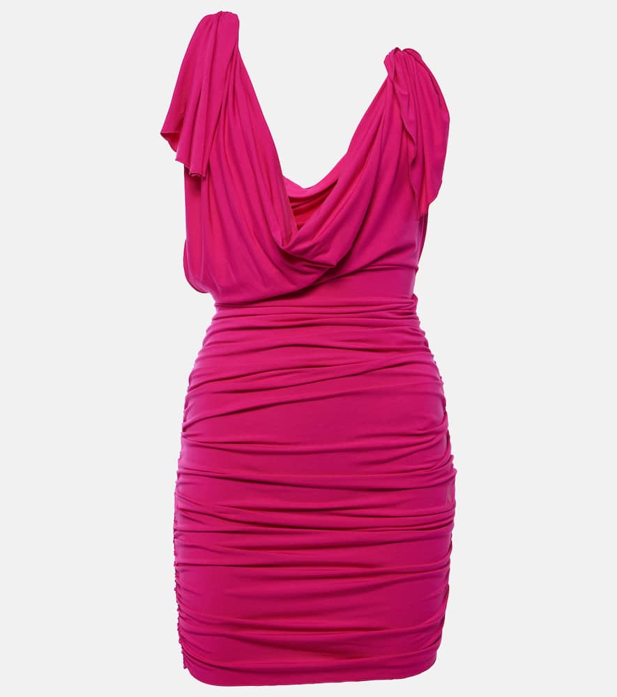 Draped jersey minidress