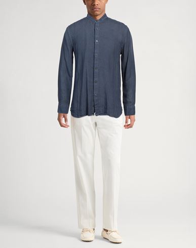 120% Lino Man Shirt Blue Size M Linen