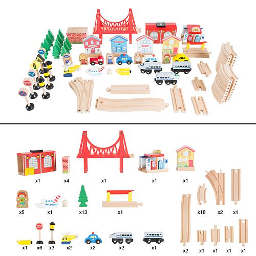 Wooden Train Set Table for Kids by Hey