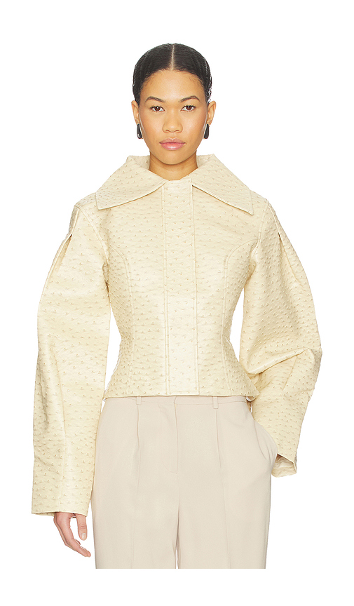 Yellow The Label Olsen Ostrich Jacket in Beige. - XS also in