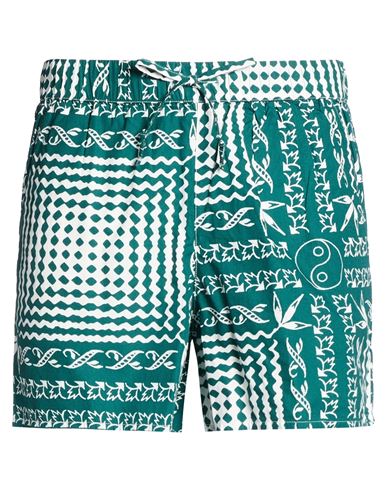 Man Shorts & Bermuda Shorts Emerald green Size XS Cotton