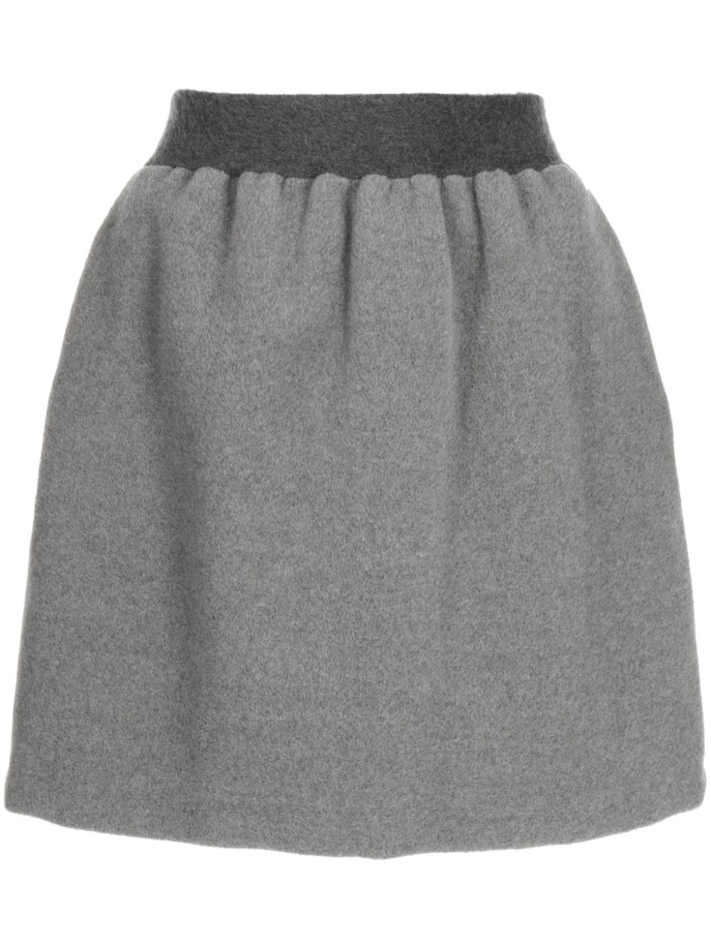 Felted A-line wool miniskirt - Grey