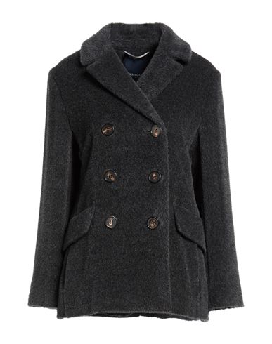 Woman Coat Charcoal Size 0 Alpaca wool, Virgin Wool