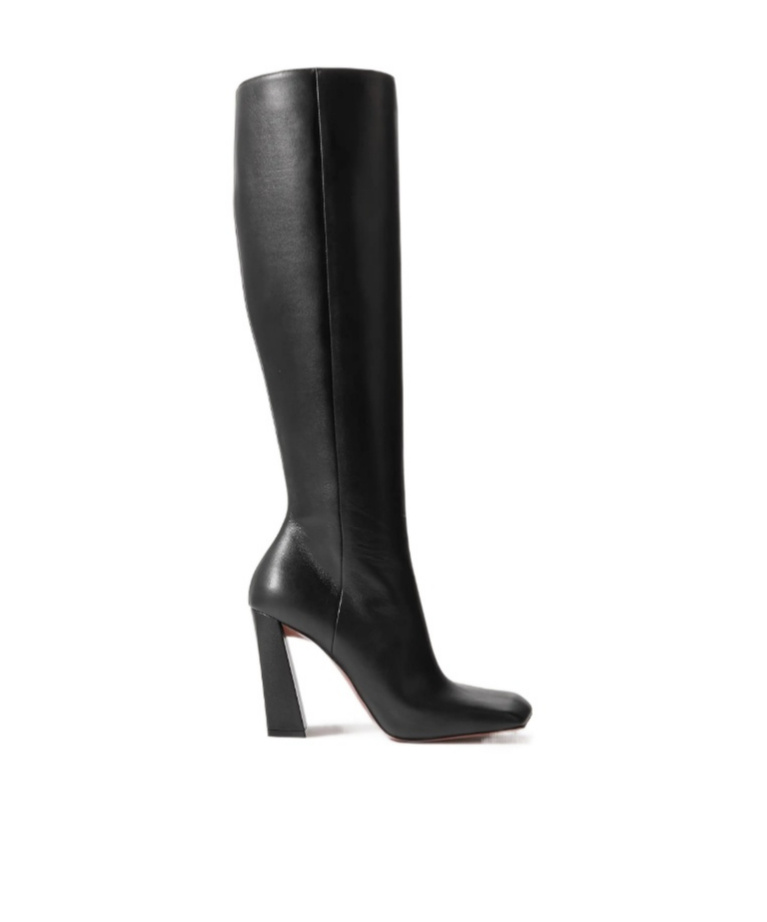 Leather knee boots