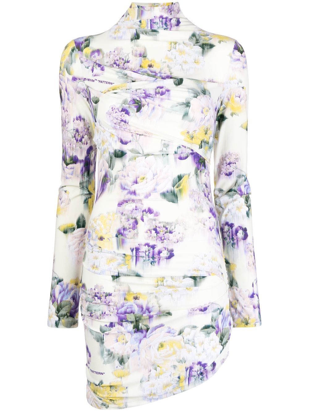 Floral-print draped dress - Green