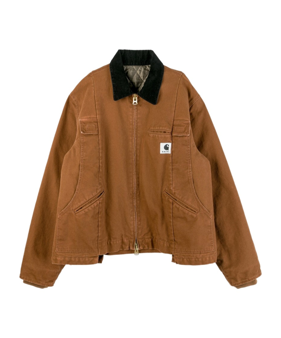 X Carhartt Logo Patch Zip-Up Jacket