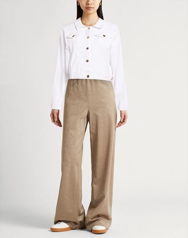 Woman Denim outerwear White Size XL Cotton, Elastane