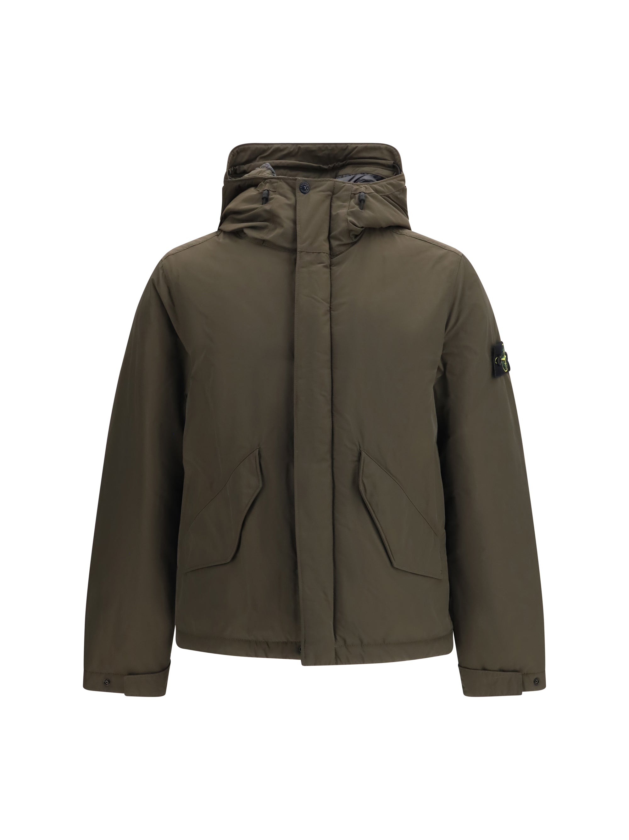 Padded Micro Twill Down Jacket — Gray
