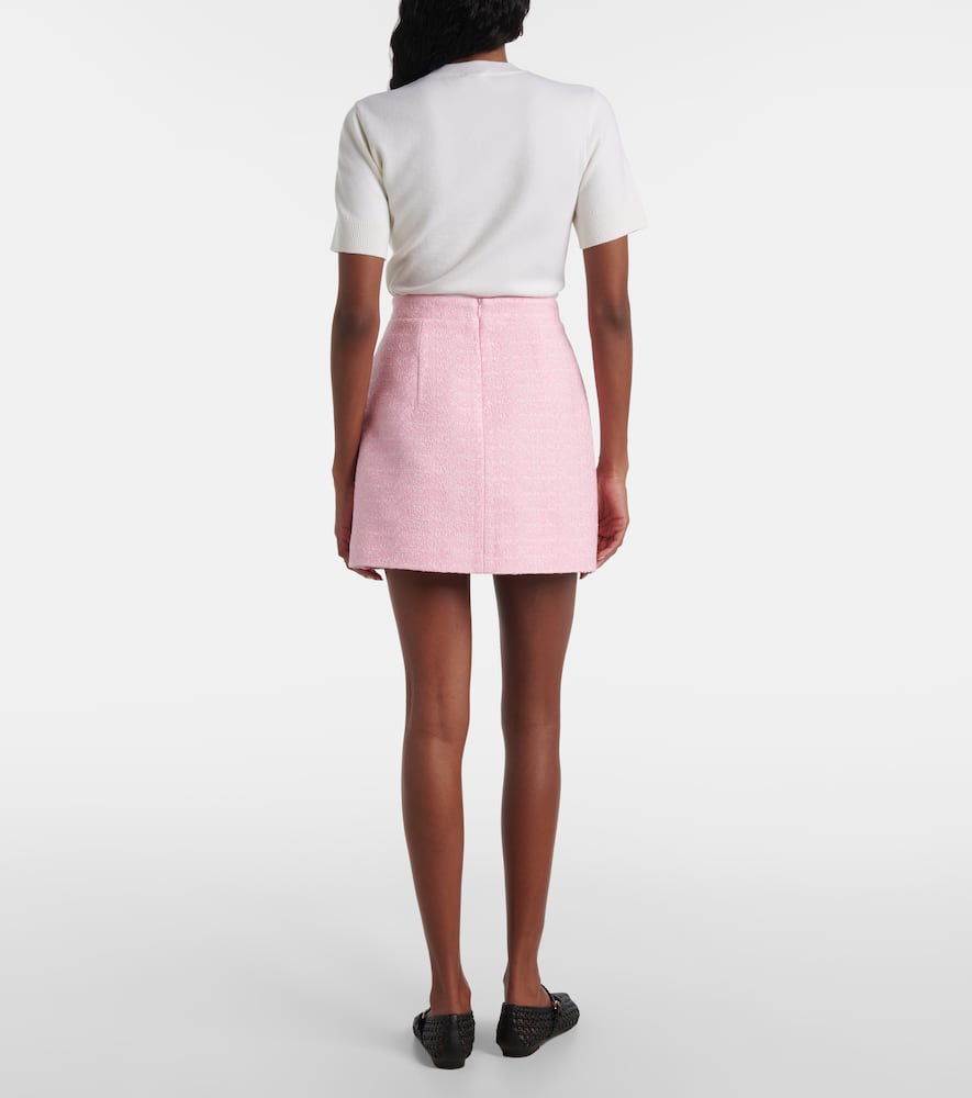 Cotton-blend tweed miniskirt