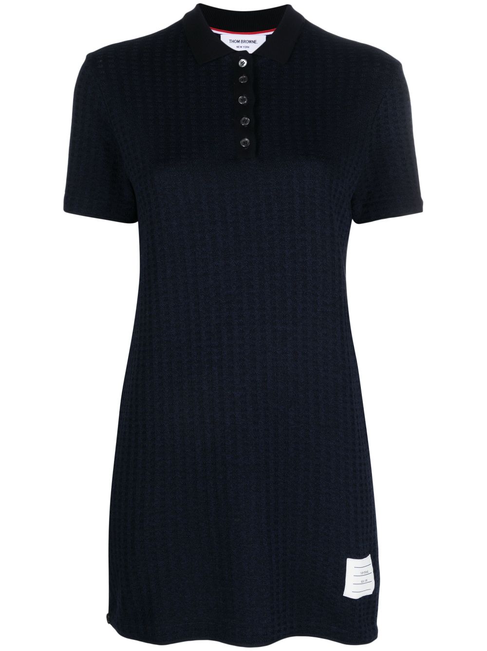 Checked jacquard polo minidress - Blue