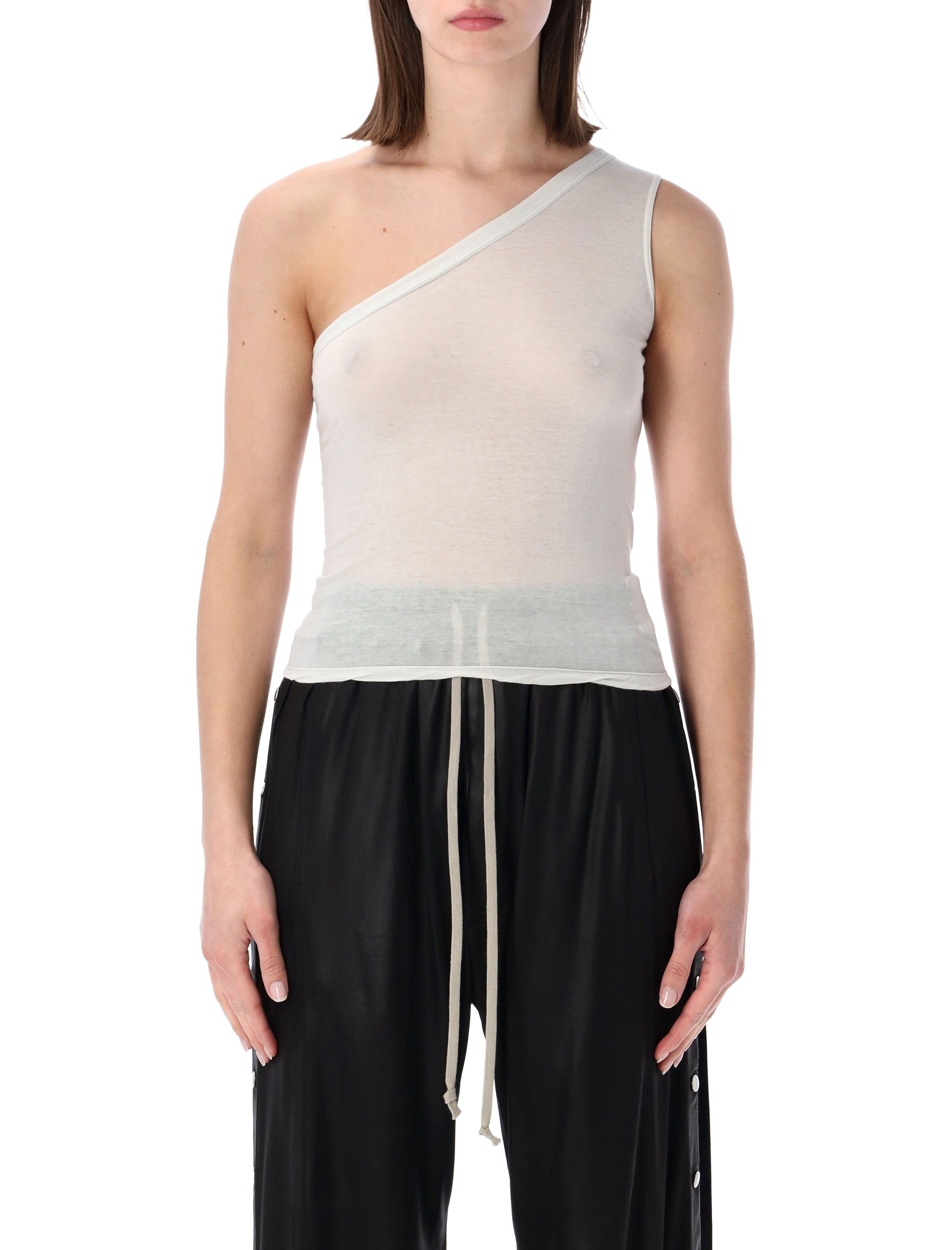 Asymmetrical Sleeveless Top - Above Hip Length