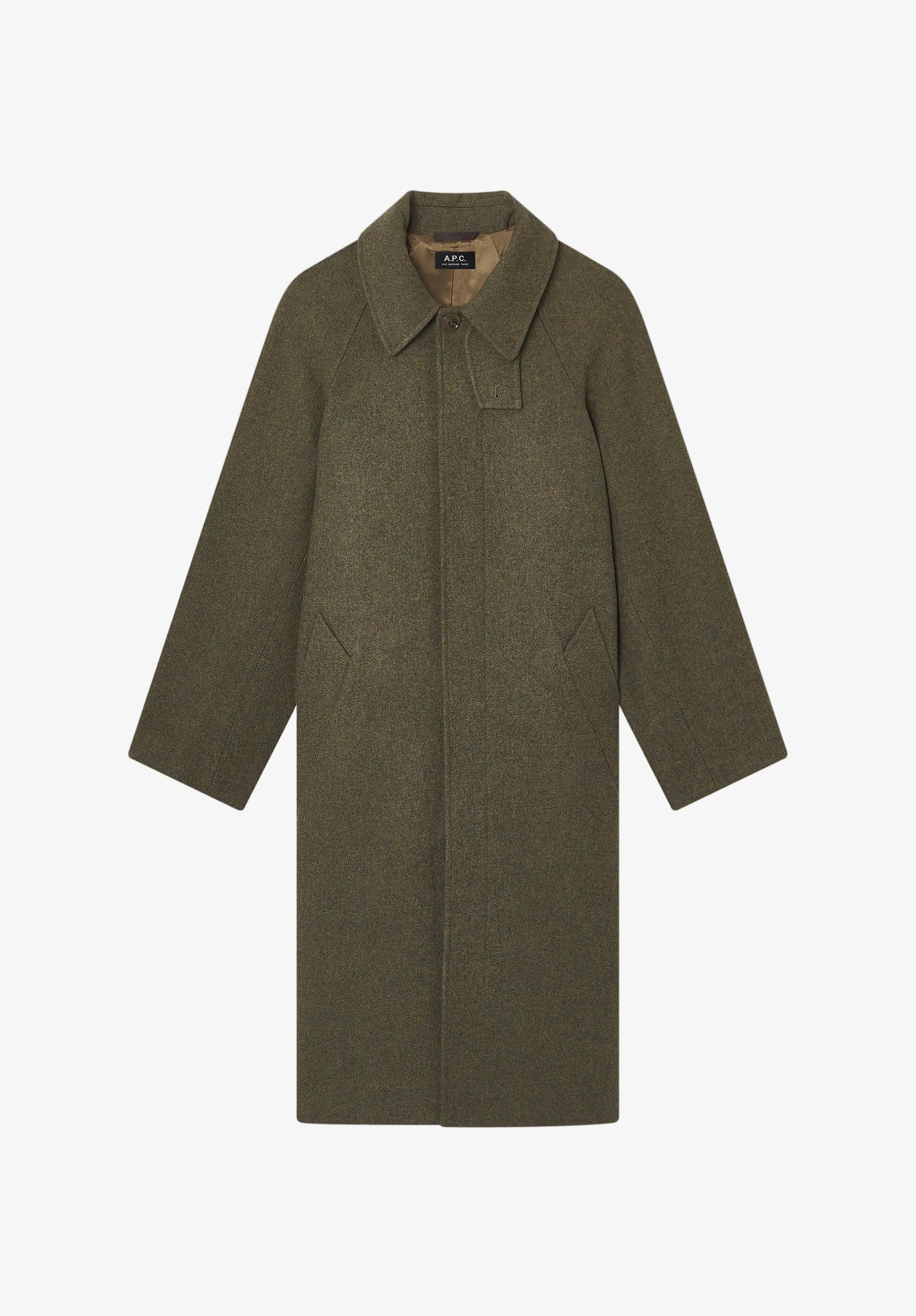 A. P.C. Men's Raglan sleeve coat Size: Extra Small in Heather green