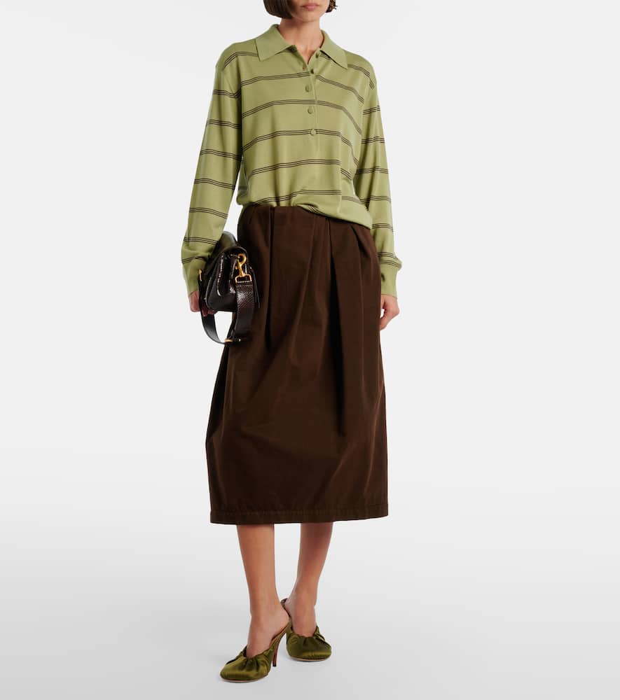 Striped wool polo sweater