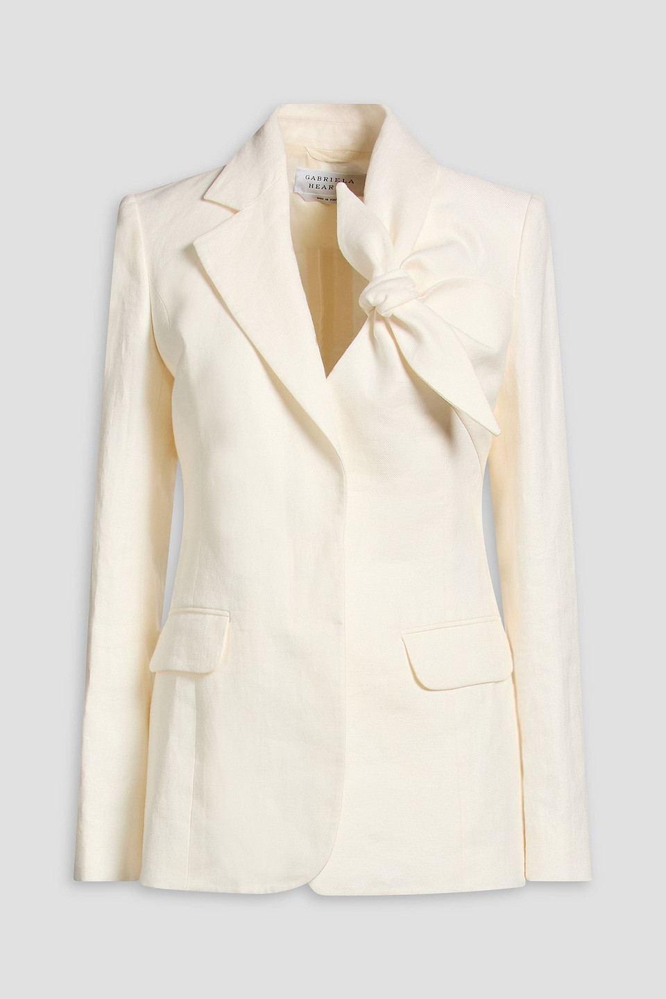 Oslo knotted linen-twill blazer - White - IT 40