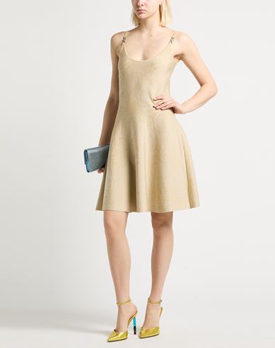 Woman Mini dress Beige Size 4 Viscose, Polyamide, Metallic Polyester, Elastane